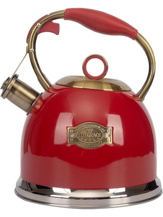 Other - Red Whistling Stainless Steel Kitchen Tea Kettles 2.6 Quart Stovetop Induction